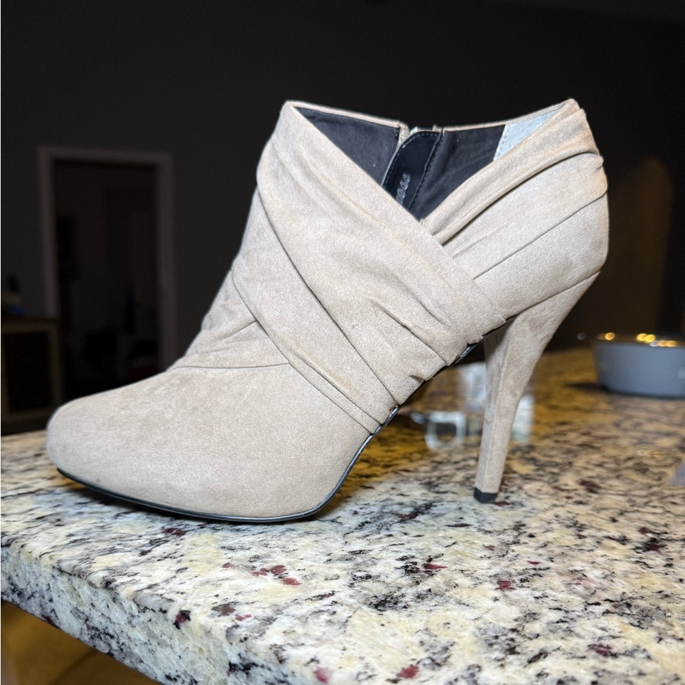 Guess Tan Heeled Ankle Boots